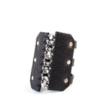 The Intertwined Black Leather Cuff