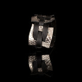The Intertwined Black & Silver Leather Cuff