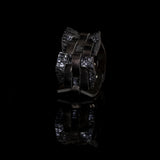 The Intertwined Black & Navy Leather Cuff