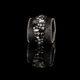 The Wide Zipper Leather Cuff with Swarovski and Beads
