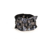 The Intertwined Black & Navy Leather Cuff