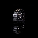 The Wide Leather Double Wrap Bracelet With Studs