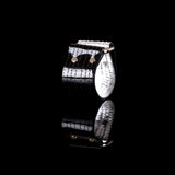 The Perforated Black and Silver Leather Cuff