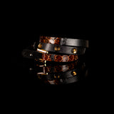 The Leather Triple Wrap Bracelet With Swarovski Crystals and Studs