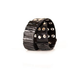 The Wide Leather Double Wrap Bracelet With Studs