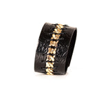 The Intertwined Black Leather Cuff