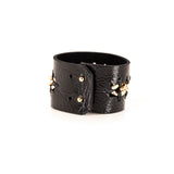 The Intertwined Black Leather Cuff
