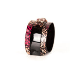 The Sparkler Snake Skin Leather Cuff with Swarovski Crystals