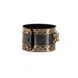 The Sparkler Snake Skin Leather Cuff with Swarovski Crystals