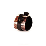 The Serpent Gold and Brown Snake Skin Leather Cuff