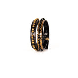The Black and Gold Duo Bracelet with Beads