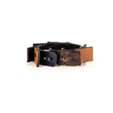 The Peaceful Black and Walnut Leather Cuff