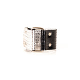 The Perforated Black and Silver Leather Cuff