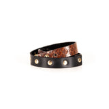 The Duo Leather Double Wrap Bracelet With Studs