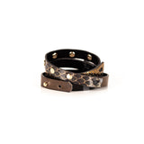 The Leather Triple Wrap Bracelet With Studs