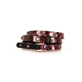 The Leather Triple Wrap Bracelet With Swarovski Crystals and Studs