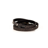 The Leather Triple Wrap Bracelet With Swarovski Crystals and Studs