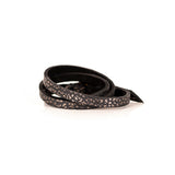 The Leather Triple Wrap Bracelet With Swarovski Crystals
