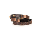The Leather Triple Wrap Bracelet With Swarovski Crystals and Studs