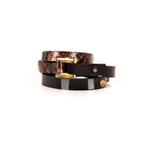 The Leather Triple Wrap Bracelet With Swarovski Crystals