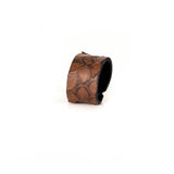 The Minimalist Embossed Brown Leather Ring