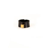 The Minimalist Cube Black Leather Ring
