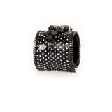 The Wide Zipper Leather Cuff with Swarovski and Beads