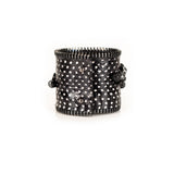 The Wide Zipper Leather Cuff with Swarovski and Beads