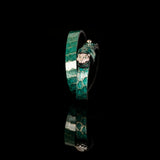 The Tiger Double Wrap Green Leather Bracelet