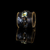 The Wide Navy and Green Snake Skin Cuff