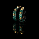 The Green Snake Skin Double Wrap bracelet With Studs