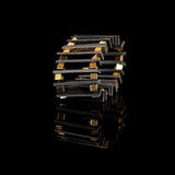 The Domino Black Leather Bracelet With Gold