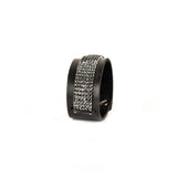 The Swarovski Fabric Black Leather Cuff