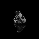 The Trendy Black Leather Cuff With Beads