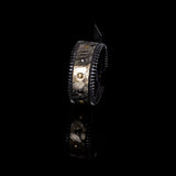 The Slim Zipper Leather Cuff with Studs
