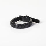 The Spiral Black Leather Bracelet