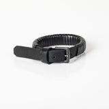 The Spiral Black Leather Bracelet