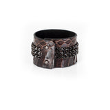 The Swarovski Fabric Brown Leather Cuff
