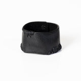 The Wide Masculine Black Leather Cuff