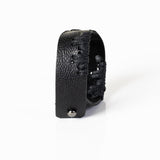 The Slim Masculine Black Leather Cuff