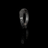 The Roped Slim Black Leather Bracelet