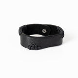 The Slim Masculine Black Leather Cuff