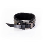 The Slim Zipper Leather Cuff with Studs