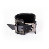 The Wide Zipper Leather Cuff with Studs