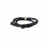 The Braided Triple Tour Black Leather Wrap