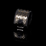 The Wide Zipper Leather Cuff with Studs