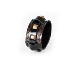 The Serpent Brown Leather Cuff With Studs
