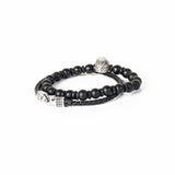 The Cool Skull Beaded Black Bracelet Set