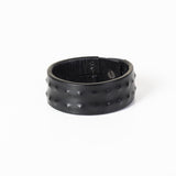The Wide Pinned Black Leather Cuff