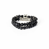 The Legendary Wolf Beaded Black Bracelet Set